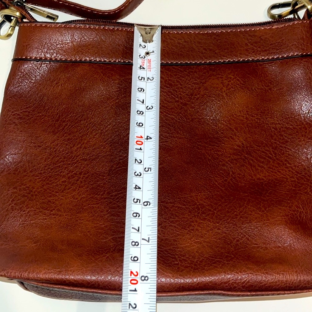 NWOT- Brown Leather Crossbody - classic and simple! - Picture 10 of 10